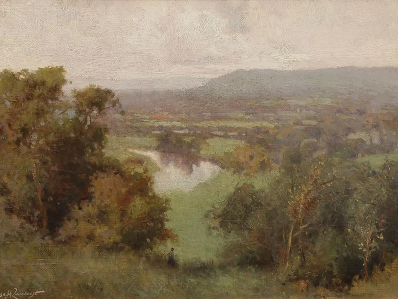 1874-Joseph Longhurst - Paesaggio con figura